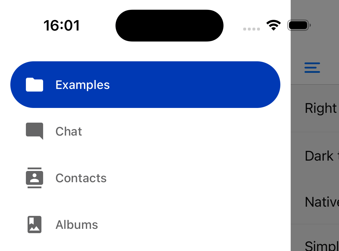 Drawer active background color